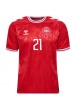 Danmark Morten Hjulmand #21 Fotballdrakt Hjemme Klær EM 2024 Korte ermer